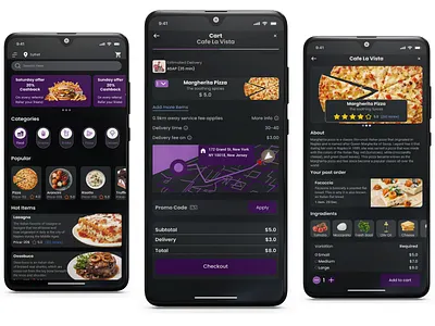 Hello Creatives, Here is Food App Dark UI. 3d app design app development app ui app ui ux apple apple podcast apple vision pro apple watch branding food food app fooddelivery fooddesign foodie graphic design logo motion graphics ui