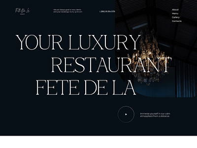 Landing page for luxury restaurant app branding business design ecommerce graphic design landingpage reataurant typography ui ui design uiux ux ux design webdesign website