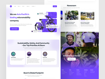 Beam Mobility - Redesign Landing Page beamredesign citytransportation greentransportation landing page redesign transportation ui
