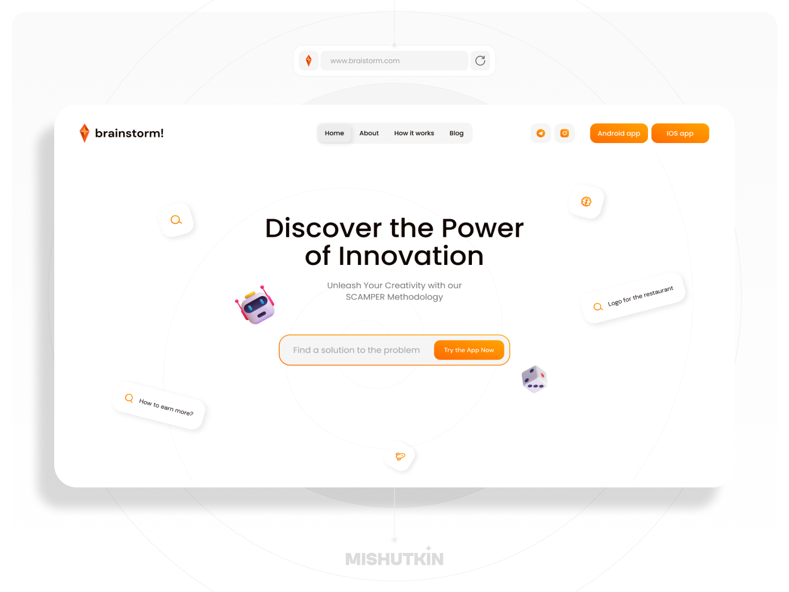 Brainstorm platform for generating ideas | Web Design ai animation artificial intelligence brainstorm creativity graphic design idea generation innovation landing page logo logo design motion graphics social media technological advancement ui ui design user experience ux ux design web design