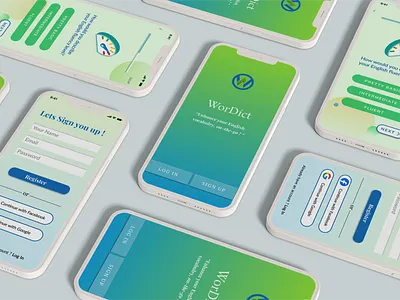 Vocabulary building app - mockups branding design graphic design illustration logo typography ui ux visual design