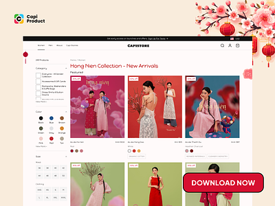 Ao dai E-commerce Website - Design Concept ao dai app design design concept e commerce traditional costum ui web design web design concept web ui website