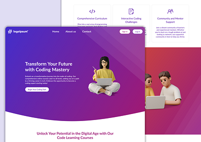 Coding Platform Website code coding design landing page ui website