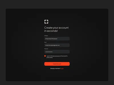 #082 DailyUI • Form 082 account checkbox create form register signup ui082 uidaily web