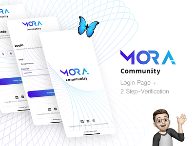 MORA Community - Login & 2 Step-Verification 2 step verification branding login logo mobile login mov otp ui ux website