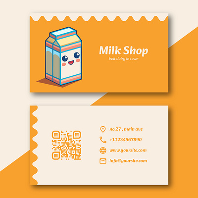 Milk Shop Business Card branding businesscard dairy design graphic design illustration logo milk template ui vector