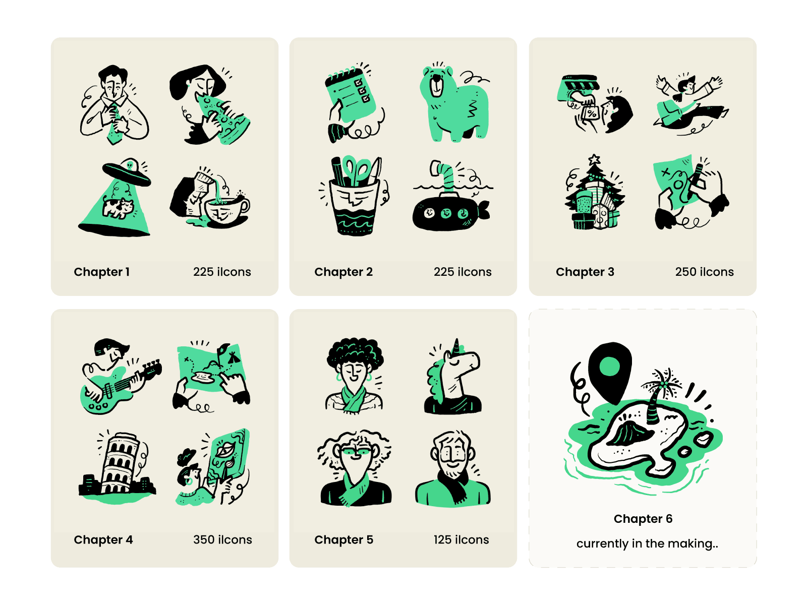 ilcons mini illustrations chapters