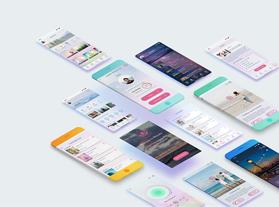 Meditation App- hi-fi design branding design graphic design illustration logo typography ui ux visual design