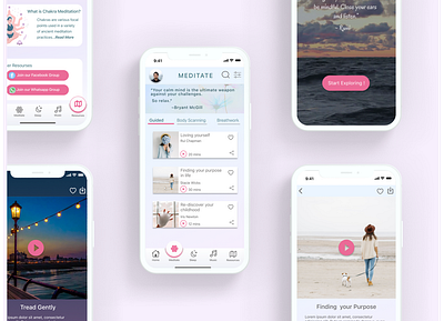 Meditation App- screen UI Design branding design graphic design illustration logo typography ui ux visual design