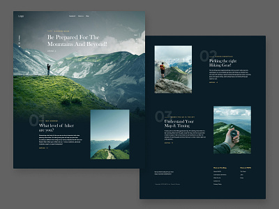 Hiker - Landing Page adobe xd clean figma hiker home homepage land landing page minimalist mountains public website uiux website website landing page