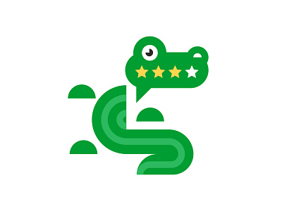 Crocodile Review animal croco crocodile green logo review star