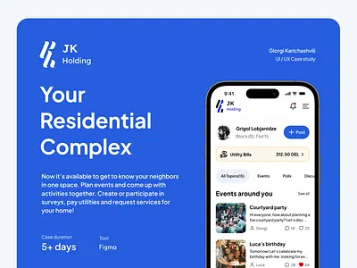 Residential Complex App Case Study 🚀 3d animation branding case casestudy clean dashboard graphic design home house logo modern motion graphics posts project rent residentapp residentialapp residents ui