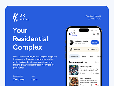 Residential Complex App Case Study 🚀 3d animation branding case casestudy clean dashboard graphic design home house logo modern motion graphics posts project rent residentapp residentialapp residents ui