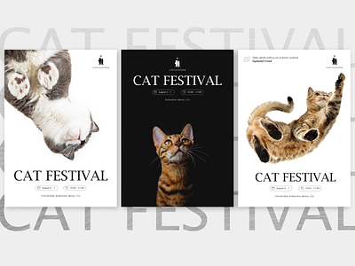 Event Posters For Cat Festival animals banner black cat cat festival design emotions event exhibition festival graphic graphic design letters poster top ui visual web design white wool