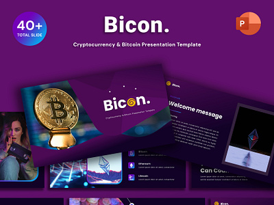 Bicon - Cryptocurrency & Bitcoin Presentation Templat agency bitcoin blokcin branding business cripto graphic design motion graphics ppt template ui