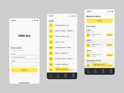 Bus Ticket Mobile App add to cart bus bus ticket cart home login mobile mobile app profile search ticket travel ui ui ux design uiux ux