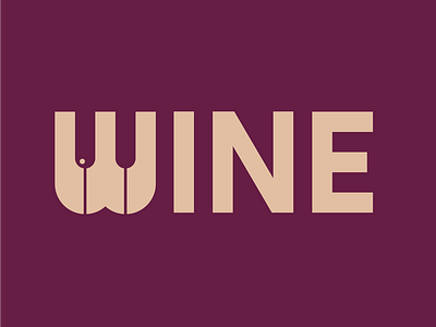 WINE WORDMARK branding lettering lettermark logo design logocombination logodesign logogram logotype negative space logo negativespace wine wine design wine logo wordmark