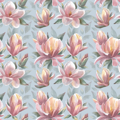 Magnolia artwork design digital art digital illustration digital painting digital watercolor drawing floral flower pattern illustration pastel pattern watercolor watercolor art