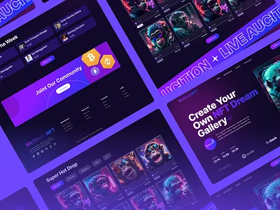 NFT- Web Design 3d animation art branding dark design graphic design illustration inspiration logo motion graphics nft ui ui ux vector