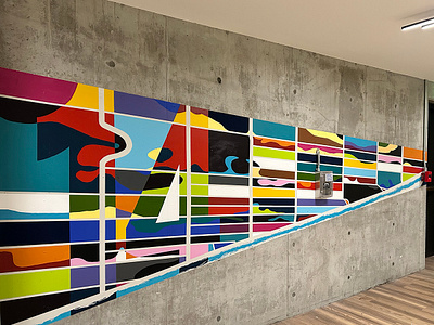 The Golden Triangle X Jennifer Maravillas-Bell abstract conceptual mural public art