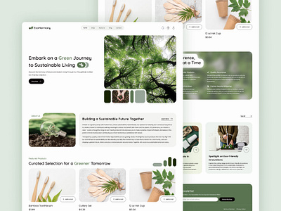 Eco-Friendly E-commerce Website design e commerce eco eco friendly ecommerce green landing landing page shop store sustainable ui ui ux web web design webdesign website