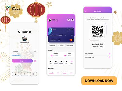 Banking Mobile App - Design Concept app banking mobile app creative design lunar new year mobile mobile app design tet holiday ui ui design ui ux