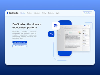 DocStudio - the ultimate e-document platform clean design minimal ui ux web
