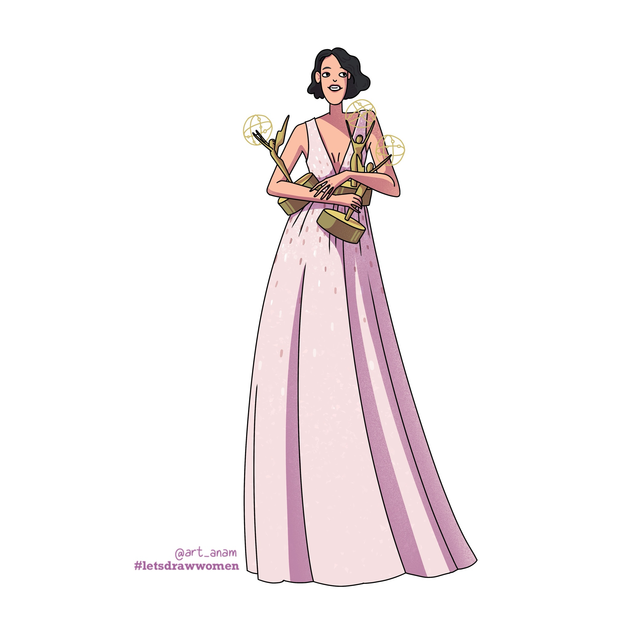 Phoebe Waller-Bridge illustration branding cartoon cartoon character cartoon design character design digital illustration editorial illustration illustration