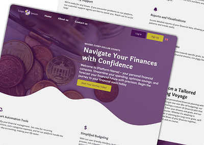 Finance Website budget design finance landing page terminal ui website