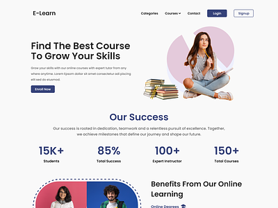 E-learning Landing Page elearning elearning landing page illustration landing page landing page ui ui