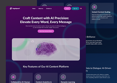 AI Content Writer Website ai blog writer design landing page ui website