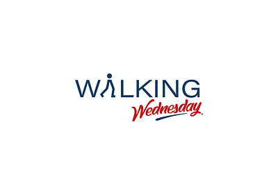 Walking Wednesday Logo 3d ai amblem animation blue branding company graphic design logo motion graphics red ui ui̇ux ux vector walk walking walkinglogo walklogo wdnesday