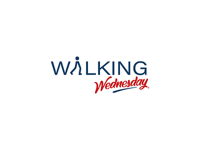 Walking Wednesday Logo 3d ai amblem animation blue branding company graphic design logo motion graphics red ui ui̇ux ux vector walk walking walkinglogo walklogo wdnesday