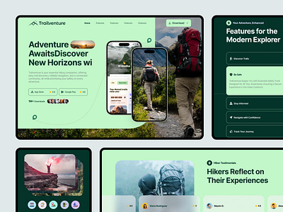 Trailventure Landing Page hiking app concept