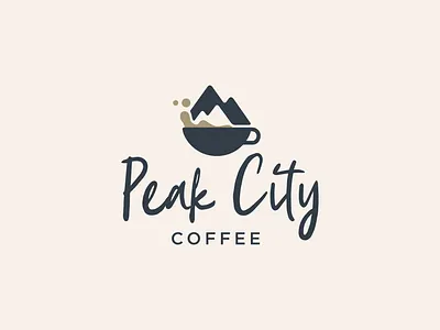 Peak City Coffee Logo apex city coffee cup mountain mountains north carolina peak peak city roasting