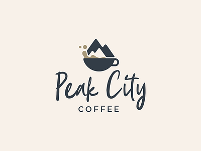 Peak City Coffee Logo apex city coffee cup mountain mountains north carolina peak peak city roasting