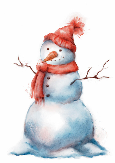 Christmas Art artwork christmas digital art digital illustration digital painting digital watercolor drawing illustration new year realism realistic art snowman watercolor watercolor art winter
