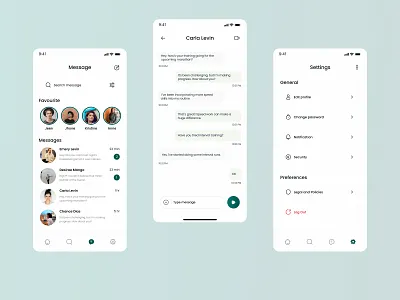 Team Meet Mobile App calendar call chat chating design home meet message mobile mobile app password profile search settings team ui uiux ux