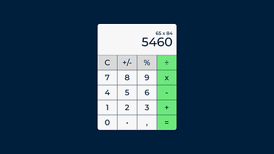 Daily UI 004 — Calculation Interface (Calculator). branding calculator cre8 market dailyui dark mode graphic design ui