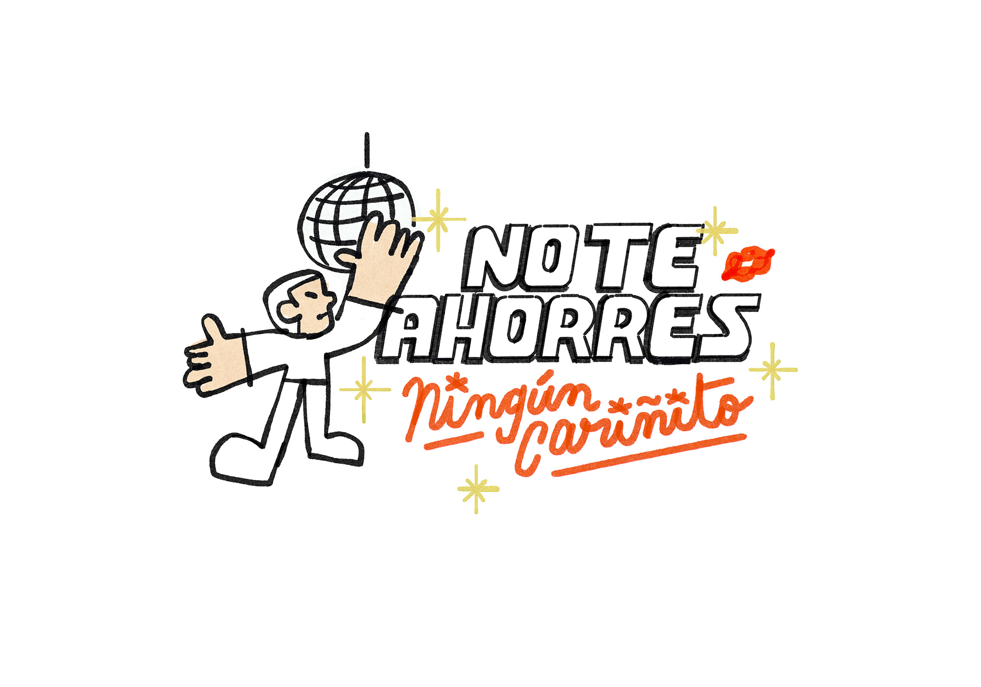 RB011 branding caribe character disco graphic handmade illustration lettering music popular type