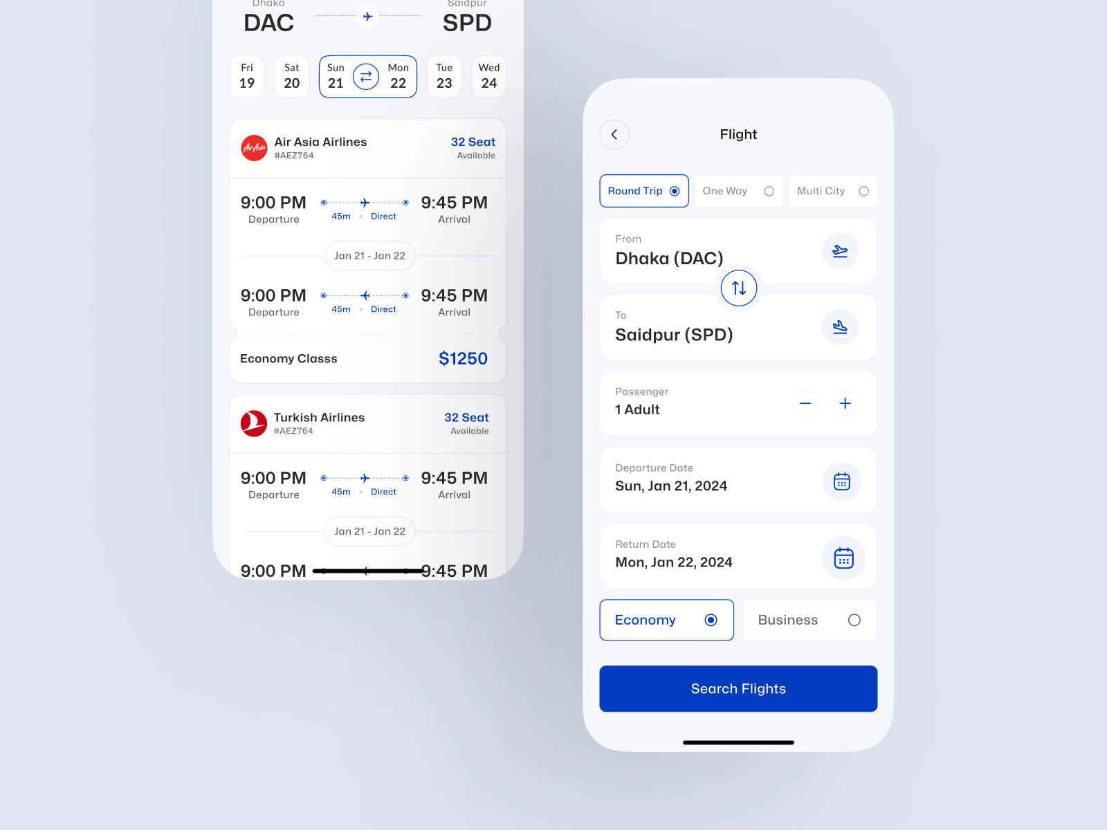 Flight Booking App Design Light Theme by Kamalesh Roy on Dribbble