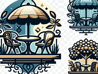 Patios Icon Designed using Illustrator graphic design