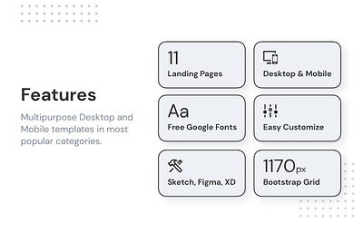 ELEVEN - Responsive Landing Pages agency architecture construction desktop education figma hotel medical mobile multipurpose sketch styles template web design xd