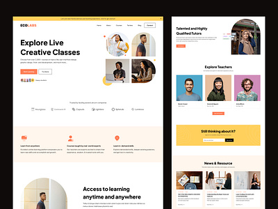 Ecolabs - Online Courses & Education Website Template academy education learning university webflow website