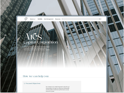 Ares Capital Corporation Redesign | Light theme ares ares capital corporation branding capiital corporation cash investment money redesign site ui ux ux ui website