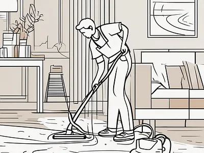 Carpet Cleaning line art design commercial carpet cleaning dry carpet cleaning illustration residential carpet cleaning rug cleaning stain removal