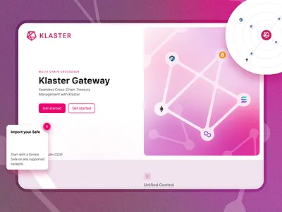 Website for a cross-chain asset management solution branding dark mode design homepage illustration logo nft ui ux