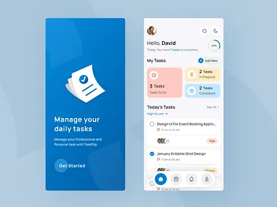 TaskFlip - Task Management App app design icon list logo minimal mobile mobile app multi tasking productivity task task management taskflip ui ux