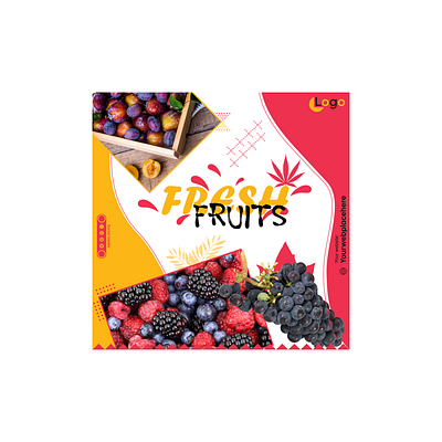 Social media post design for fruits and super market sale