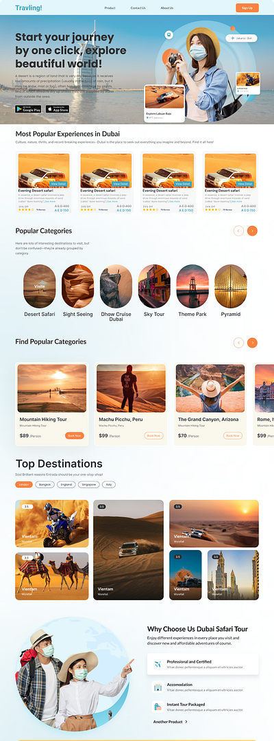 Desert Safari Travelling Website Design deisgn figma travelling website ui